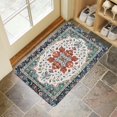 thumbnail image 4 of Boho Blue Retro Patterned Carpet Door Mat Welcome Door Mat for Front Door, Home Entrance, Yard, Floor, Patio, Non Slip Spring Summer Welcome Mat Indoor Outdoor Doormat 30"*17", 4 of 6