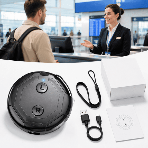 Wearable Language Translator, 165 Languages Real-Time Two-Way Translation Device with 0.5s Low Latency, Bluetooth and Hands-Free Design