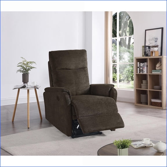 Recliners Power Recliner with Easy Control, USB Ports, Compact Size for Small Spaces | Dark Brown Fabric
