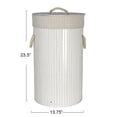 thumbnail image 2 of Household Essentials Bamboo Laundry Hamper with Rope Handles, Lid and Removable Machine Washable Laundry Bag, 15-Gallons, White, 2 of 12
