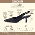 thumbnail image 3 of Cushionaire Saby Slingback Kitten Heels for Women, Pointed Toe Pumps with Adjustable Ankle Strap for Casual Dressy Wear, 3 of 16