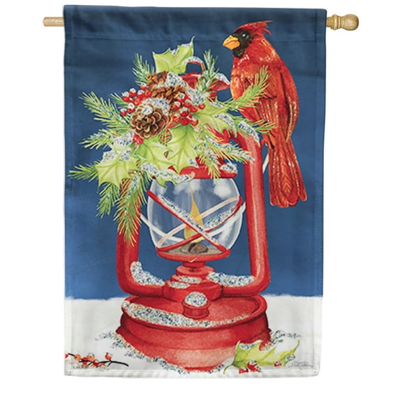 Carson House Flag - Holiday Lantern, Dura Soft Double Sided House Flag, 28 x 40 Inch Outdoor Yard Decorative Flag