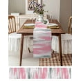 thumbnail image 4 of Table Runner 48 Inches Long for Kitchen Dining, Pink Grey Ombre Dresser Scarf Farmhouse, Dining Table Decorations for Wedding/Parties, Abstract Art Oil Painting Modern 13 x 48 In, 4 of 9