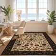 thumbnail image 3 of Design&I 4'x6' Ultra Soft Area Rug, Cream and Burgundy Floral Elegance Intricate Botanical Motif with Dark Accents Fluffy Washable Non Shedding for Bedroom Living Room Home Office, 3 of 3