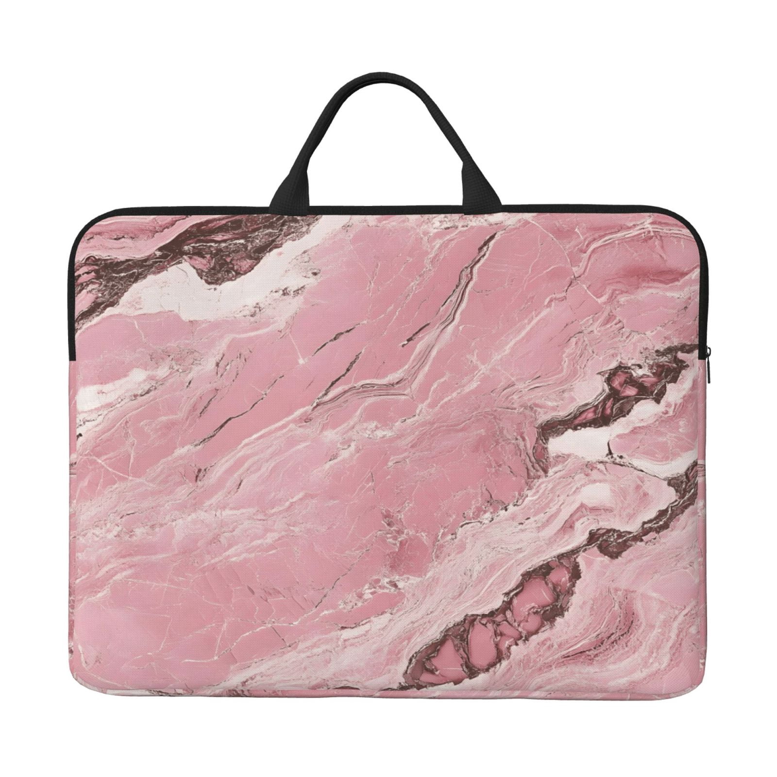 Laptop Sleeve Bag For Women Men 14inch Waterproof Durable Protective Computer Carrying Cover Handle Laptop Case Bag Pink Marble_2