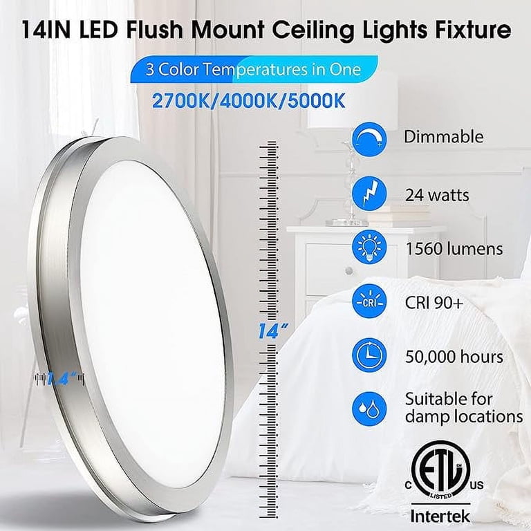 Ciata 1-Light LED Wall Fixture - 36 Inch, Brushed Nickel, Multi Color Temperature, Frosted Shade 2 thumbnail image