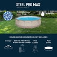 thumbnail image 3 of Bestway Steel Pro MAX 13'x42" Metal Frame Above Ground Pool, Canopy, Pump, Ladder, & Cover, 3 of 8
