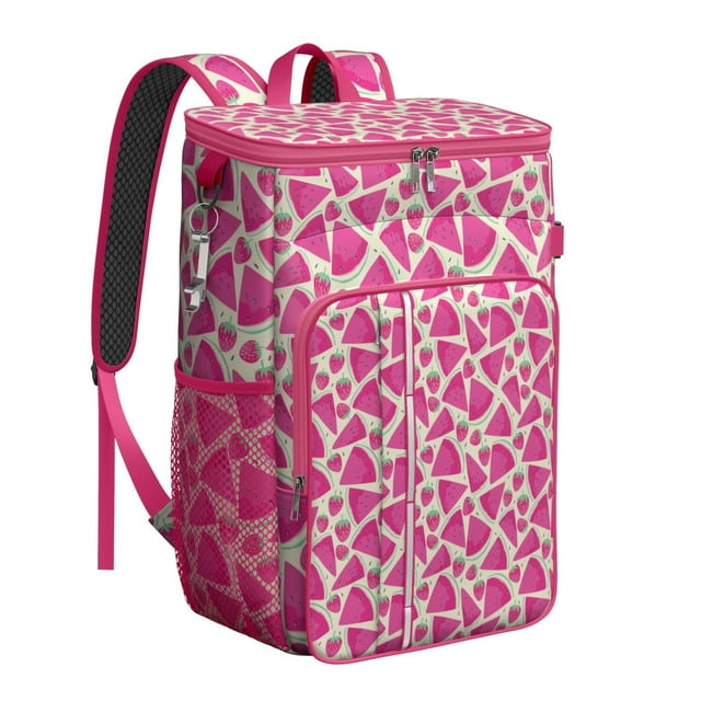 Cute Watermelon Pattern Cooler Backpack - Insulated Lunch Backpack for Outdoor, Travel & Work - 20L Capacity, Leak-Proof Design, Perfect for Fruit & Tropical Lovers