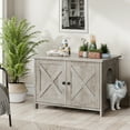 thumbnail image 2 of Walsunny Hidden Cat Litter Box Cat Washroom with Double Removable doors and Divider Indoor for Living Room Gray, 2 of 7