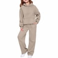 thumbnail image 4 of HAYIMI Cozy Hoodie Sweatpants Set For Kids Hooded Sweatshirt And Jogger Tracksuit In Mid/Big Kids Sizes Boys And Girls Casual Athleisure Outfit Sets For School Or Play Leisure Clothes Sets, 4 of 6