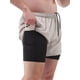 thumbnail image 1 of Pantalones cortos de hombres con forro 2 en 1 con bolsillos Pantalones cortos de secado rápido para correr Ciclismo Fitness Romacci Pantalones cortos de hombre, 1 of 7
