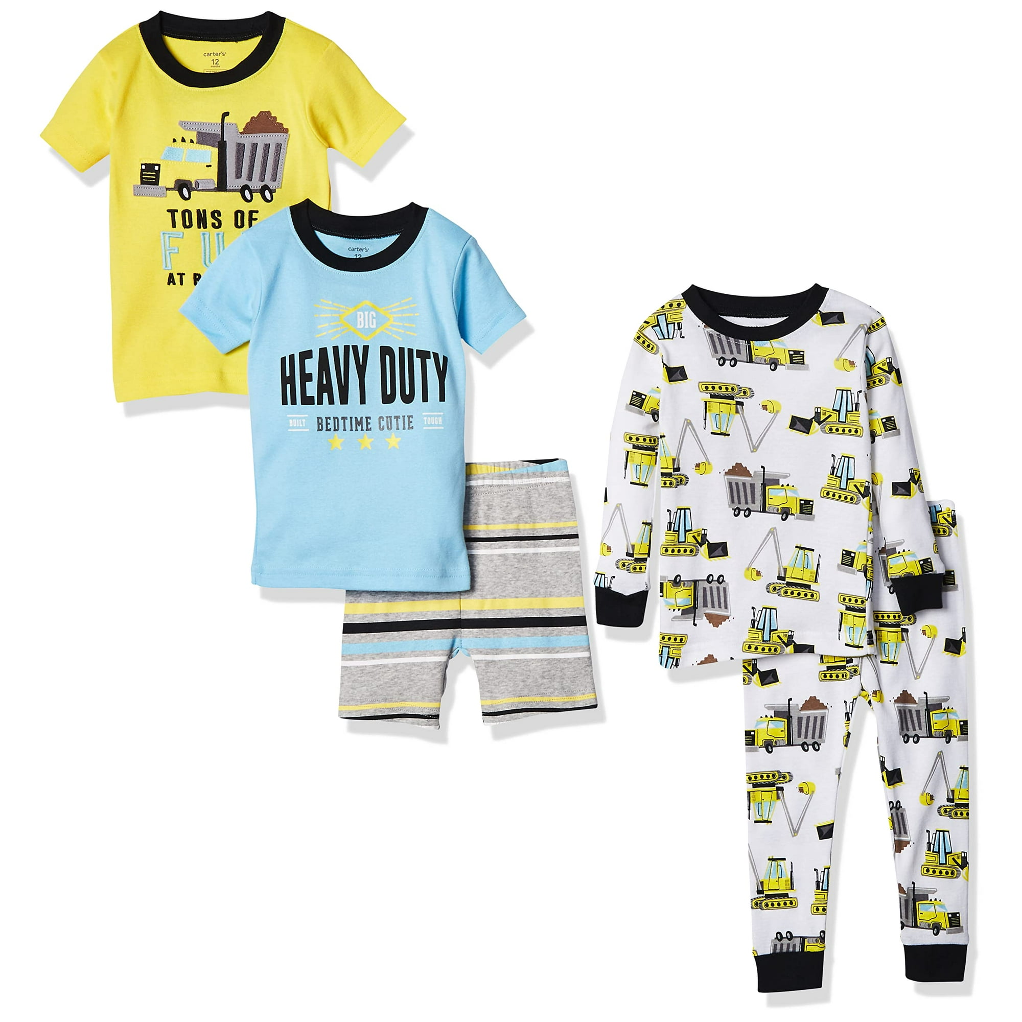 Carter s Boys 5 Piece Cotton Snug Fit Pajamas Construction 9 Months Walmart