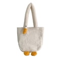 thumbnail image 2 of Bonito bolso de mano de felpa, bolsa de , regalos, suave, divertido, de gran capacidad, portátil, bandolera, bandolera, para , niña, mujer, Blanco Sunnimix Bolso de hombro, 2 of 8