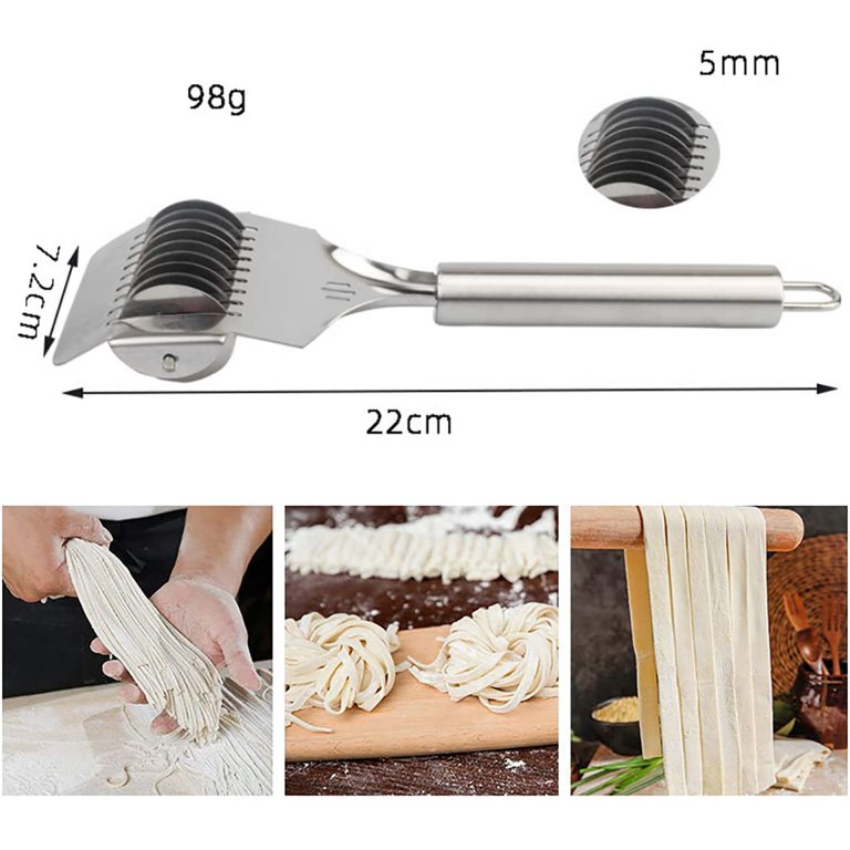 Pasta Noodle Cutter, Stainless Steel Manual Noodle Lattice Roller Dough  Cutter Pasta Spaghetti Maker Garlic Ginger Herb Mincer Kitchen Cooking Tools