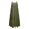 thumbnail image 5 of EliteGoogv Womens Maxi Dresses U Neck Sleeveless Backless Dresses For Women Pleated Side Pocket Summer Dresses Beach Vacation Wedding Guest Dresses Army Green, 5 of 5