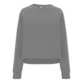thumbnail image 5 of Contemporary Women's Fashion Plus Size European And American Women's Solid Color Loose Long Sleeved Round Neck Sweatshirt Long Sleeved V-neck Top/shirt, 5 of 8