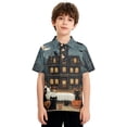 thumbnail image 4 of Girls Boys Halloween Polo Shirts Button Up Short Sleeve Tshirts for Kids Fall Funny Halloween Holiday Golf Polos, 4 of 5