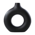 thumbnail image 2 of Cevemin Black Plastic Vase - Non-Fragile Decorative Art Tabletop Vase with Hollow Design and Matte Finish for Wedding, Home, Office Decor and Bookshelf, 2 of 6
