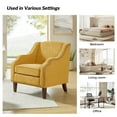 thumbnail image 5 of Wooden Upholstery Armchair Lounge Sofa Club Accent Chair Nailhead Trim Side Chair Living Room Bedroom Yellow, 5 of 6