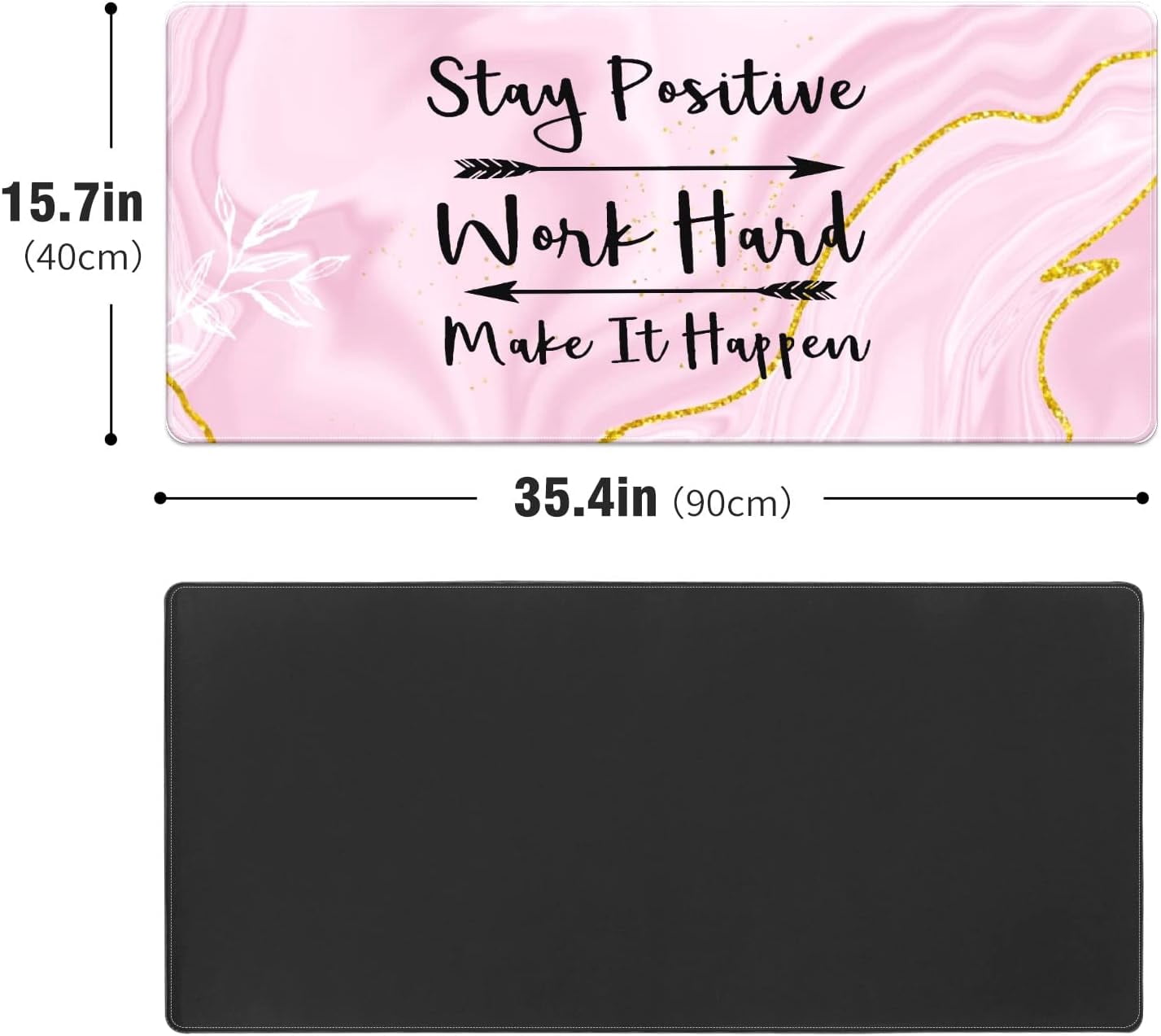 Pink Marble Gold Desk Mat, Desk Accessory, Cute Workspace, Trendy Workspace, Trendy, 35.4x15.7in Large Gaming Mouse Pad, Cute Desk Topper, Pretty Desk Pad