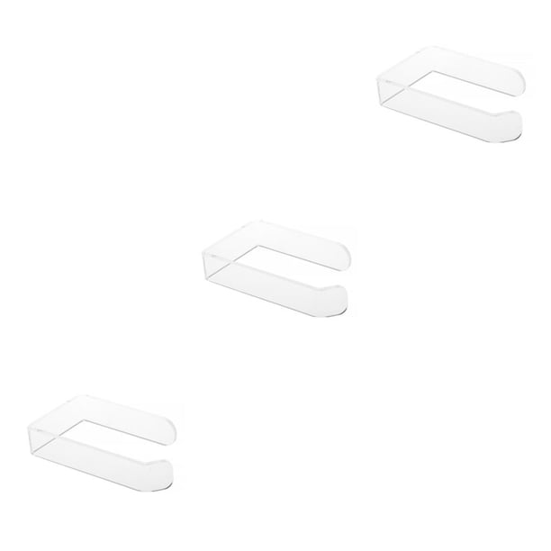Soporte de papel para baño Naiovety montado en la pared estante autoadhesivo colgador sin perforaciones negro