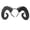 Black, variant on HTQWLP Gothic White Horn Headband, Halloween Ram Horn Headwear for Women & Men, Ram Sheep Horn Headband Hoop Devil Horn Headwear Hair Band
