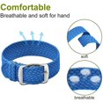 thumbnail image 3 of Bracelet Unisexe en Perlon Nylon avec Boucle en Acier Inoxydable Argenté, Bleu, 14mm, 3 of 6