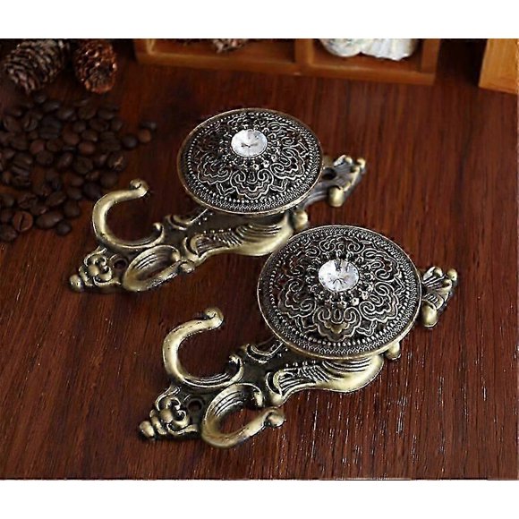 2pcs Bronze Crystal Curtain Hold Back Tieback Wall Hook Decor Pothook Holder With Screws 26-27s