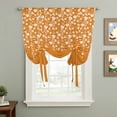 thumbnail image 2 of Weeping Flowers Tie Up Curtain Valance for Window,Adjustable Rod Pocket Window Curtains Shades,Orange Spring Floral Botanical Art Light Filtering Valance Drapes for Cafe Living Room Bedroom 52"x45", 2 of 9
