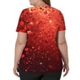 thumbnail image 3 of Valentine's Day Scrub Tops for Women V Neck Short Sleeve Tops Cute Heart Printed Plus Size Nursing Uniforms 2026 Valentine's Day New Medical Plus Size Scrub T Shirts, 3 of 5