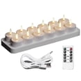 thumbnail image 1 of Rechargeable Tea Lights Candles, 12 Pcs Rechargeable Candles with Remote Charging Base, LED Flameles, 1 of 5