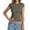 Army Green, variant on Women Short Sleeve Tops Crewneck Ribbed Knit Slim Fitted Tshirts Dressy Casual Basic Tee Summer Tops Clothes Black S