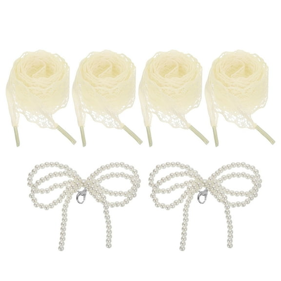 2 Pairs Flat Laces Shoelaces, 2.6CM Wide 140CM Length Lacy Shoe Laces, Beige