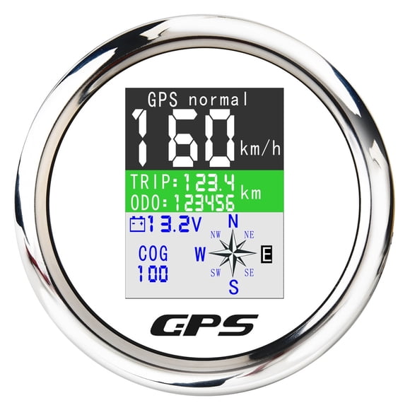 Car Boat Accessories TFT Screen Digital Speed Gauge Speedometer Odometer Trip COG Voltmeter with GPS Antenna ,Easy to Calibrate