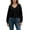 Black, variant on Women V Neck Hollow Out Knit Sweater Long Sleeve Button Front Cropped Pullover Slim Casual Blouse Knit Tops