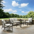 thumbnail image 2 of Crosley Furniture Kaplan 6Pc Fabric Sofa Set in Oil Rubbed Bronze and Oatmeal, 2 of 11