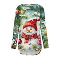 thumbnail image 4 of YUGYXL Christmas Shirts for Women Funny Xmas Long Sleeve Tunic Tops Vintage Christmas Graphic Blouse Multicolor XXXL, 4 of 5