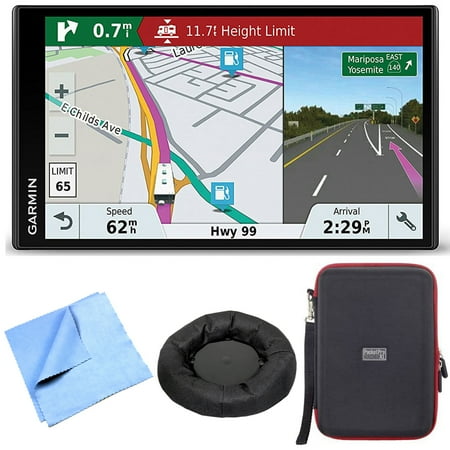 Garmin RV 770 NA LMT-S RV GPS Navigator for Camping w/ Dash Mount + Case Bundle includes Universal GPS Navigation Dash-Mount, PocketPro XL Hardshell Case and Cleaning (Best Garmin Vehicle Gps)