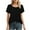Black, variant on Diufon Summer Tops for Women Round Neck Short Sleeve Tunics Casual Solid Color Tshirts