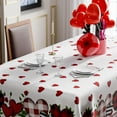 thumbnail image 4 of Romantic Valentines Day Plaid Love Hearts Tablecloth Cloth Rectangle Washable Table Covers for Indoor Outdoor Dining Table Home Party Decorations 60x120 Inch, 4 of 6