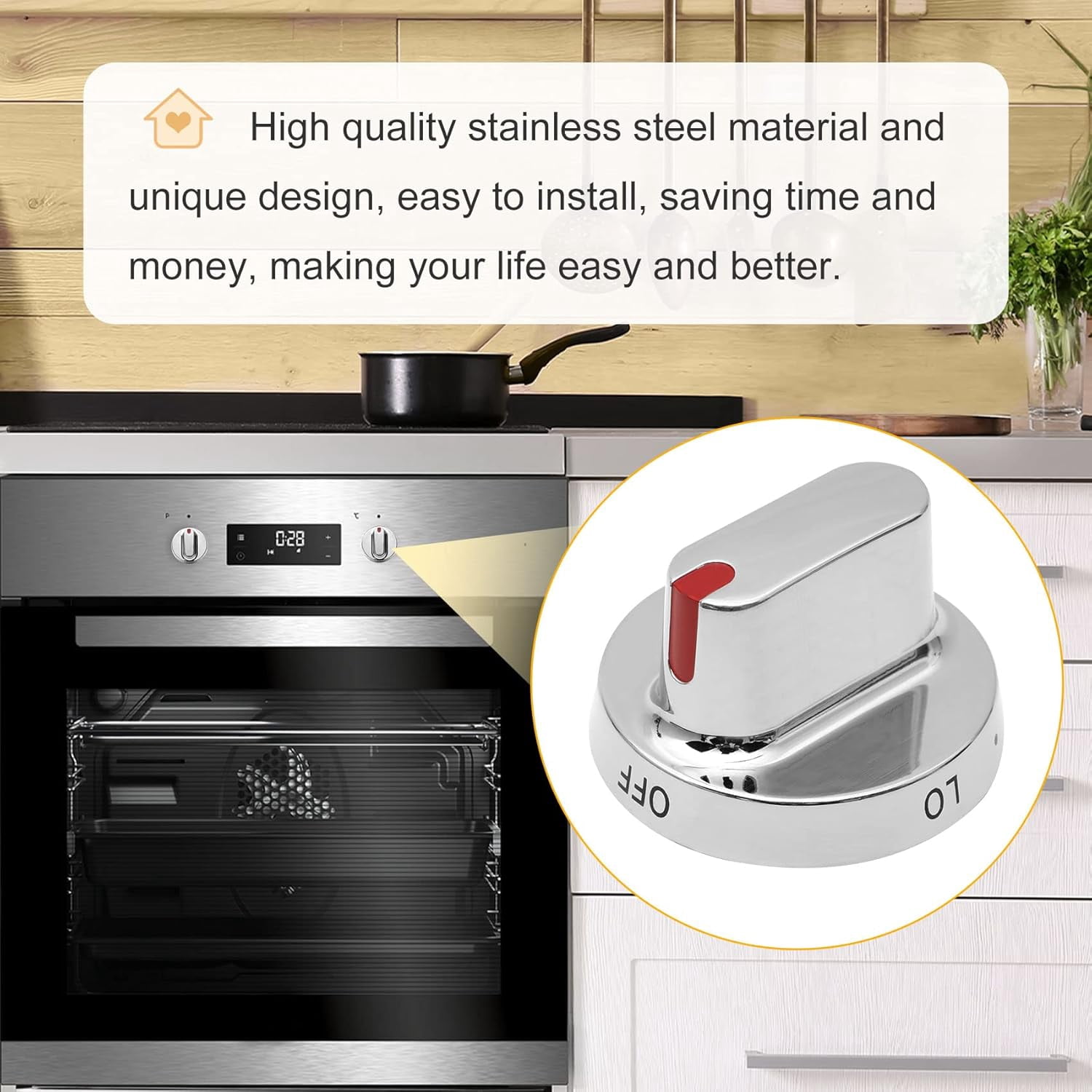 Upgraded 5-Pack DG64-00472A / DG64-00347A Stove Knobs for Samsung Gas Range Oven-Compatible with FX510BGS,FX710BGS,NX58F5500SS,NX58F5300SS-Replaces DG64-00473A,DG64-00347B,AP5949480,PS10058981