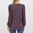 thumbnail image 3 of Fmbrln Womens Lightweight Sweaters Lace Patchwork Long Sleeve V Neck Solid Tops Loose Comfy Pullover Tops Trendy Womens Blouses Purple S, 3 of 4