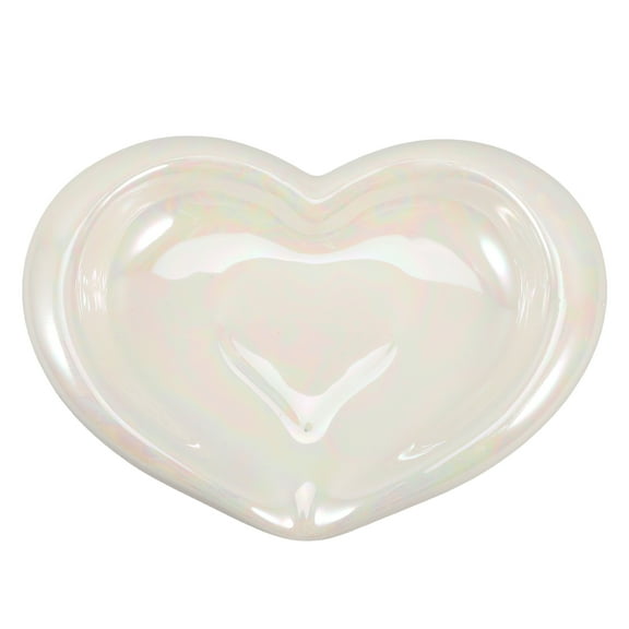 FRCOLOR Heart Shaped Ceramic Soap Dish Self Draining Soap Holder Cute Heart Soap Tray Decorative Soap Plate For Bathroom Kitchen Sink