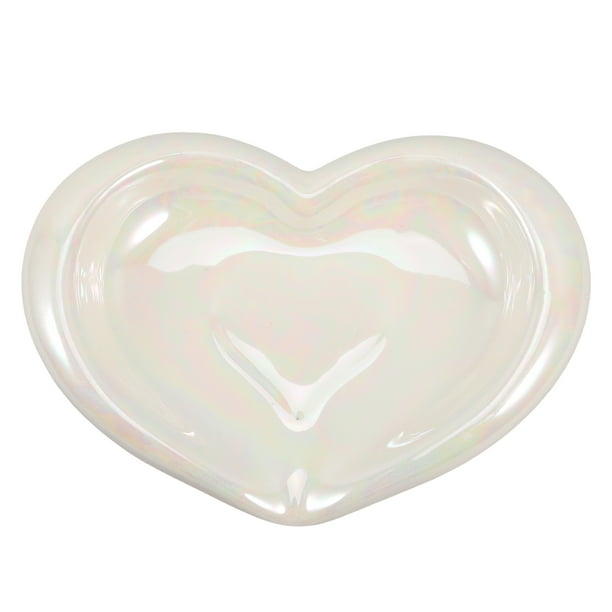 Jabonera de cerámica en forma de corazón, soporte para jabón autoescurrible, bandeja decorativa para jabón con forma de corazón, ahorrador para baño, cocina y fregadero