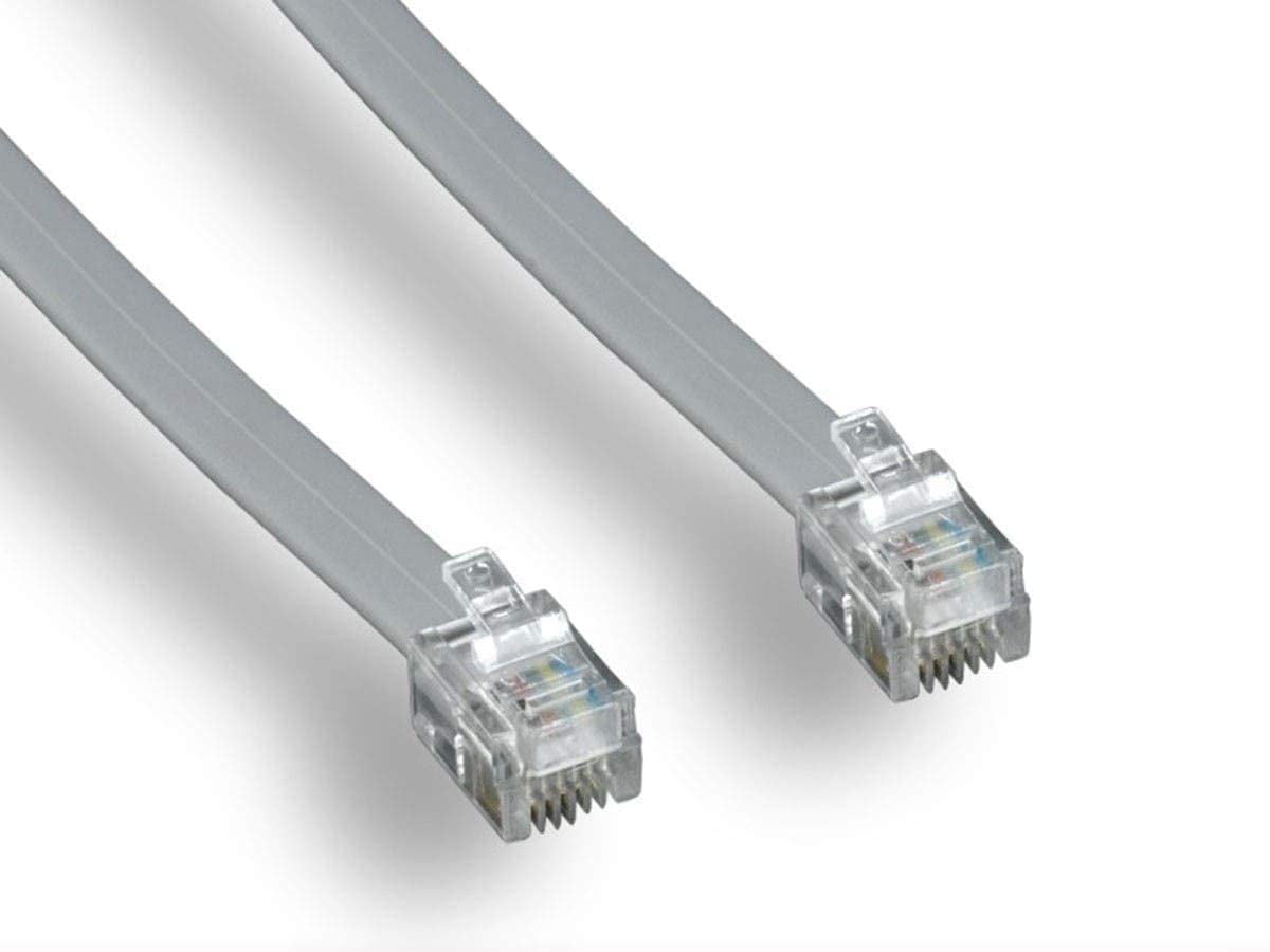 Monoprice 100928RJ11 6P4C Straight Landline Telephone Cable, 7Feet for