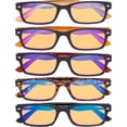 thumbnail image 2 of Eyekepper 5 Pack Blue Light Filter Glasses Classic Computer Reading Glasses Amber Tinted +1.75, 2 of 5