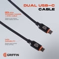 thumbnail image 6 of Griffin 10FT High-Powered USB-C to USB-C Charge & Sync Cable - Fast Charging for Laptops, Tablets, Phones, USB-C Cable, Durable Braided Cable, Universal Compatibility, 240W Power Delivery, 6 of 9