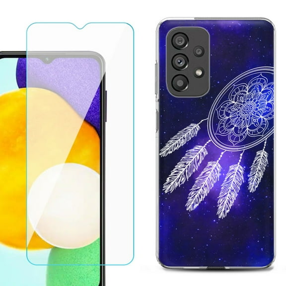 Slim-Fit Gel TPU Phone Case for Samsung Galaxy A23 5G, with Tempered Glass Screen Protector, by OneToughShield ® - Dream Catcher