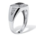 thumbnail image 2 of Men's .2 TCW Platinum Over Sterling Silver Black and White Diamond Square Ring, 2 of 4