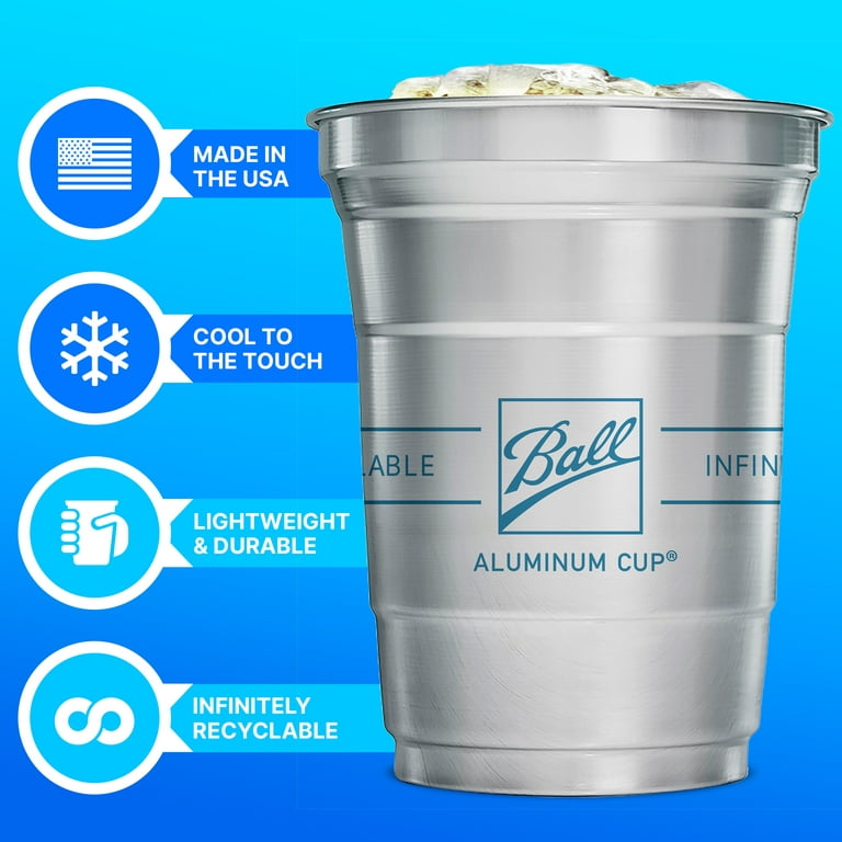 Ball Aluminum Cup, Disposable Recyclable Cold-Drink Cups, 16 oz. Cups, 24  Count 